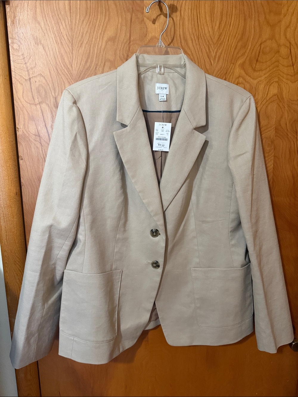 J. Crew Tan Single-Breasted Women's Blazer